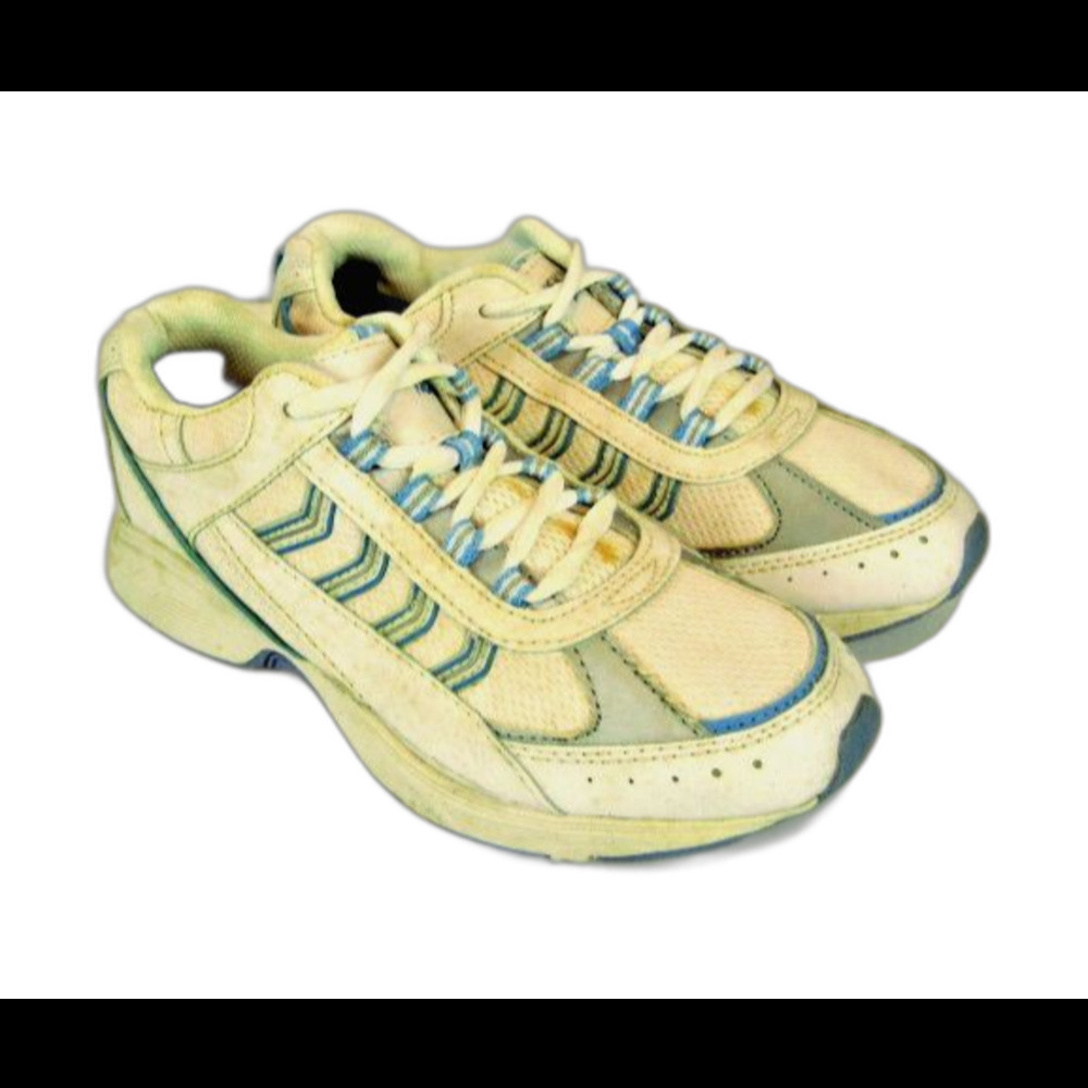 Womens Danskin Now Joanie White/Silver/Blue Athletic Running Sneakers Shoes 6.5W